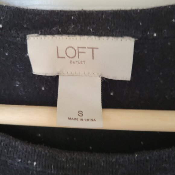 Loft Outlet Flecked Black Sweater size small - Picture 3 of 3